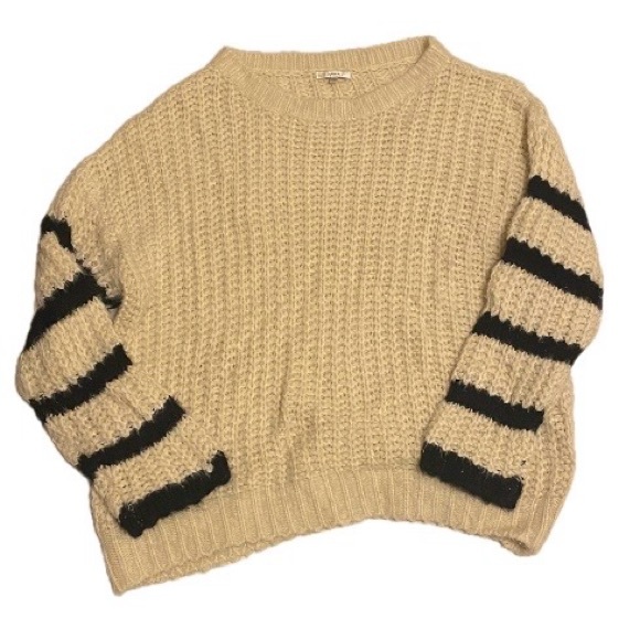 JODIFL Sweaters - Jodifl Women’s Large Cream and Black Long Sleeve Sweater